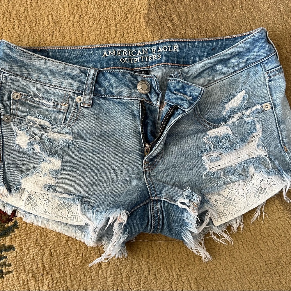 American Eagle Outfitters Light Blue Jean Shorts